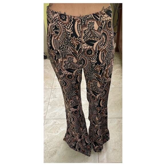 Anthropologie Drapey Flare wide leg bell bottom hobo mod flared pants size 2 4 6 - Picture 3 of 9